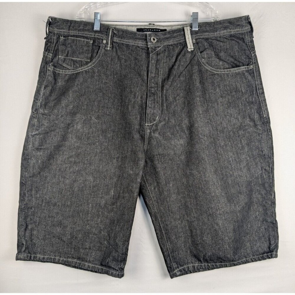 Sean John Denim Shorts Mens 46x14 Black Baggy Jean Jorts‎ Y2K 2000s Streetwear